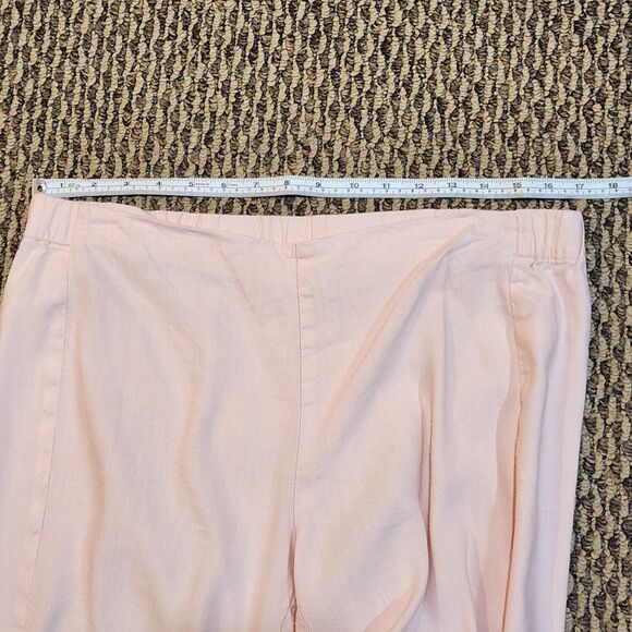 J. Jill Stretch Linen Blend Pull-On Pants, Ankle, Pearl Pink, Elastic Waist Sz M - Picture 6 of 10